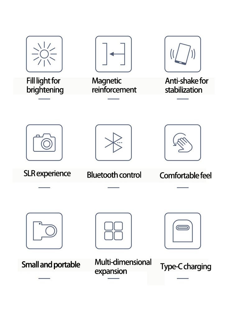 DAX STAR Smartphone Fill Light Photography Light Clip Camera Grip Bluetooth Camera Remote Three-Speed Fill Light Supports Mounting of Camera Brackets for Phones Video/Photo Shooting/Live Streaming - Image 5