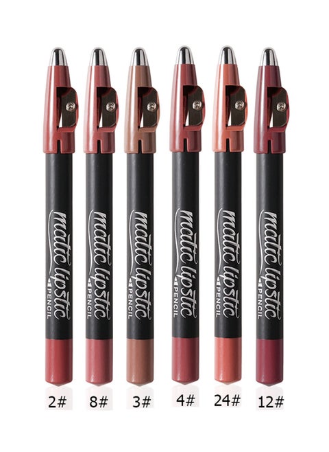 Matte Lipstick Pencil 6 Colors 6 Pcs - C
