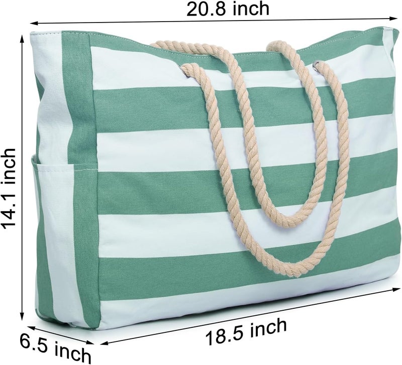 Becokan Beach Bags for Women, Large Waterproof Beach Tote Bag with Zipper Beach Bags Waterproof Sandproof Swim Pool Bag Large Tote - Image 4