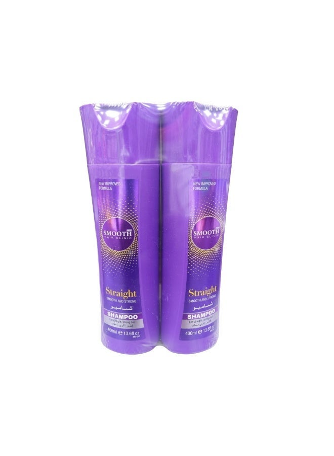 شامبو وبلسم الشعر Feah Smooth Straight Smooth and Strong 2 في 1، عبوة من قطعتين (400 مل، بنفسجي)