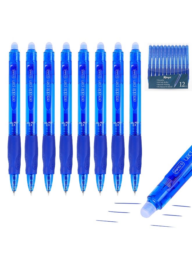 RIANCY 12 blue erasable pens in a box gel pen easy erasable pen large capacity pen  - Image 1