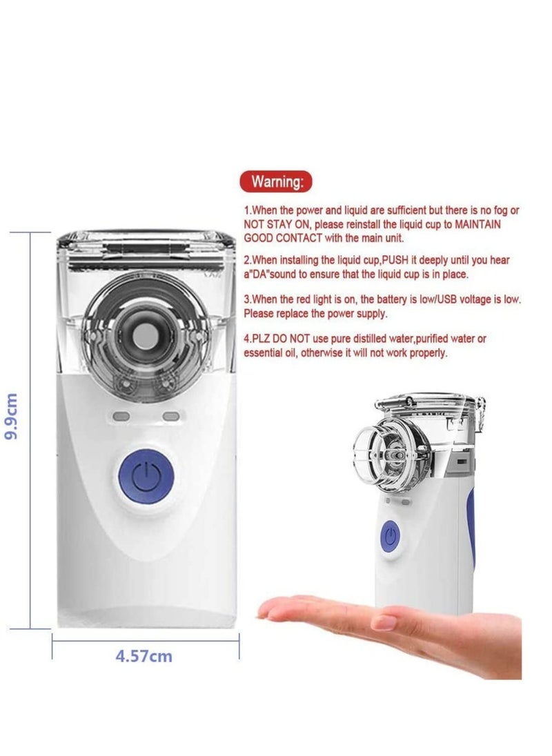 Nebulizer,Portable Mini Atomizers Vaporizers Handheld Inhaler for Adults and Children,Ultrasonic Humidifier for Home and Travel Use, Steam Mesh Inhalators with Masks and Mouthpieces