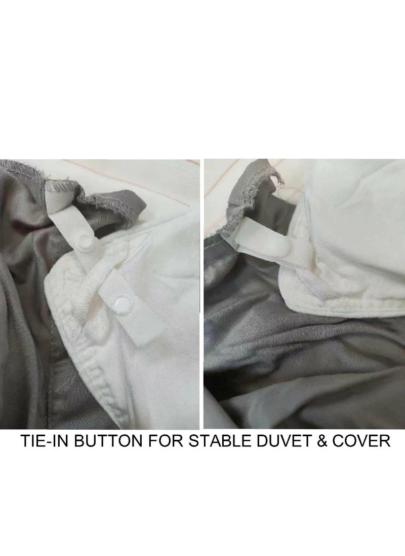 7 STARS HZM Bamboo Duvet Cover Full Size 200x200 cm With Button Closing and Corner Ties 400TC Cool, Anti-Allergic, Soft and Silky – Sky Blue  - Image 2