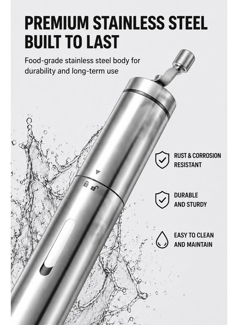 EXCLIFE Stainless Steel Home Hand-Crank Coffee Grinder Portable Pour-Over Coffee Grinder Silver - Image 5