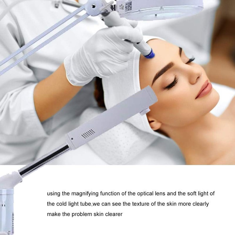 klarako Facial Steamer with Magnifying Lamp, 3 in 1 5X Magnifying Lamp Facial Streamer Cold Light LED Floor Lamp for Salon Spa Beauty - Image 1