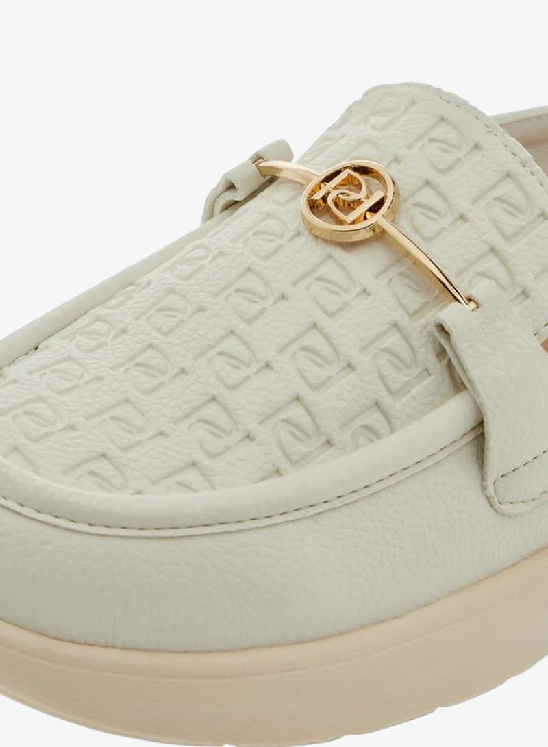 Paprika IVORY Women Monogram Embossed Slip-On Mules for Women | Best Price UAE