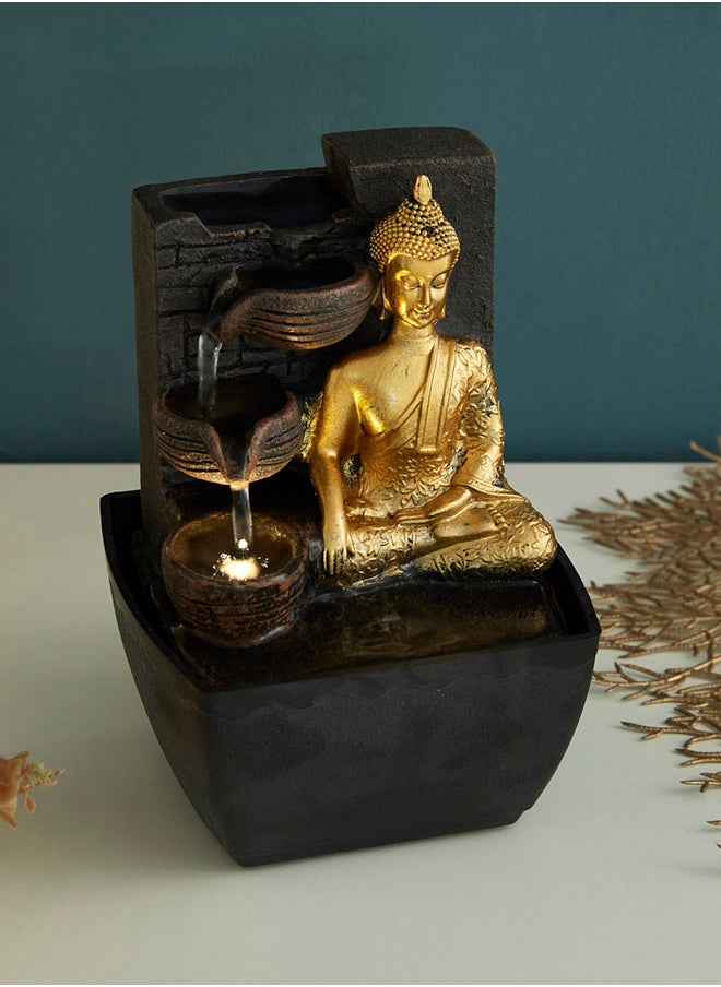 Home Box Mini Buddha Fountain With Yellow Light  - Image 2
