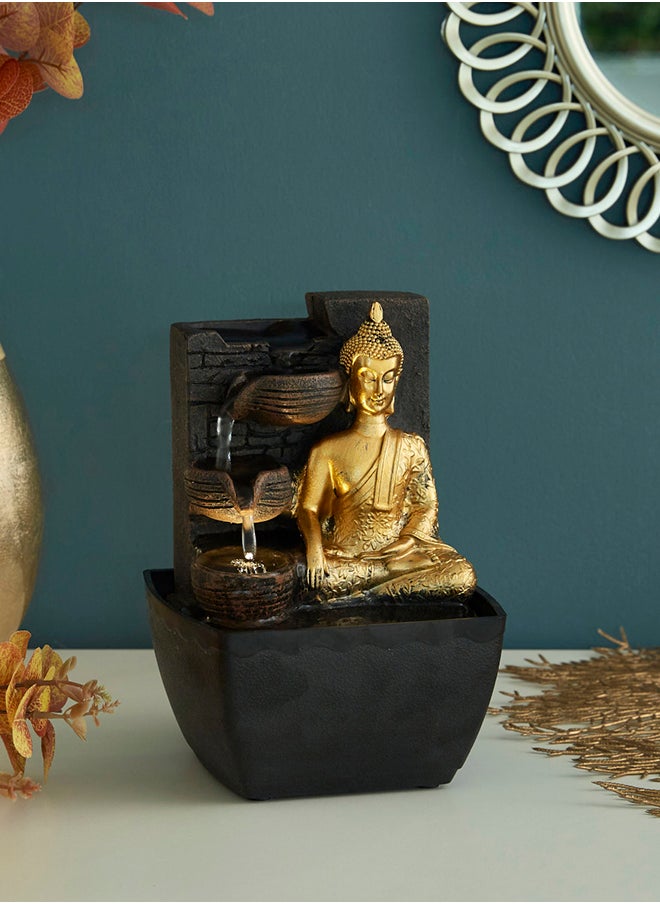 Home Box Mini Buddha Fountain With Yellow Light  - Image 1