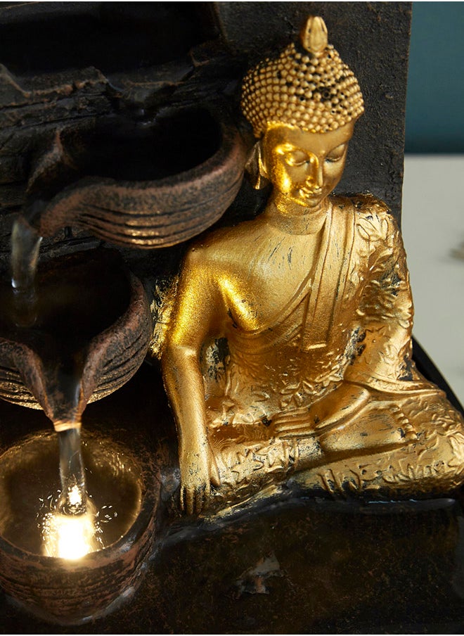 Home Box Mini Buddha Fountain With Yellow Light  - Image 3