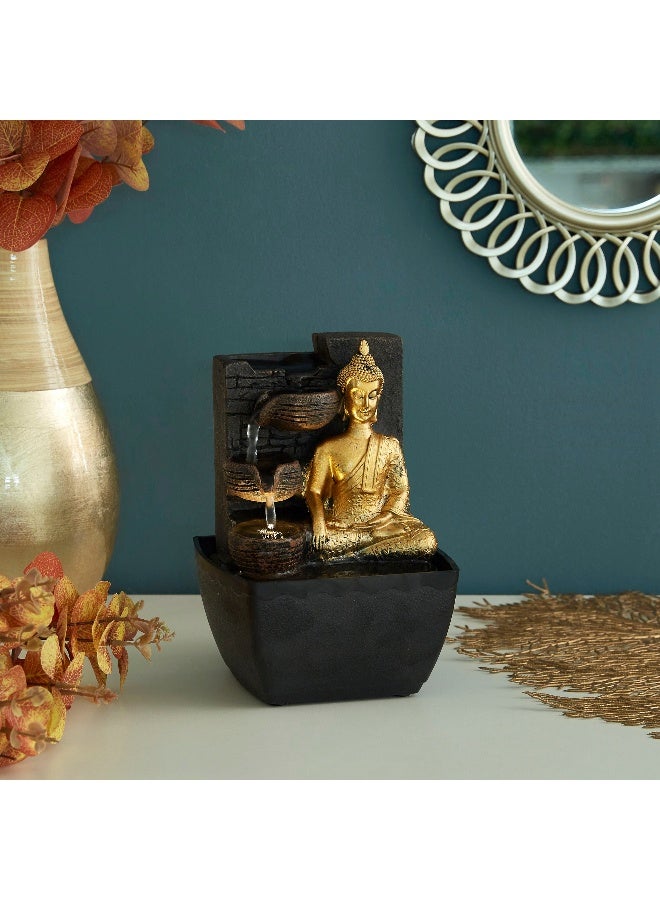 Home Box Mini Buddha Fountain With Yellow Light - Image 1