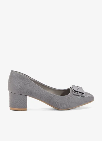 Pink Step Low Block Heeled Pump