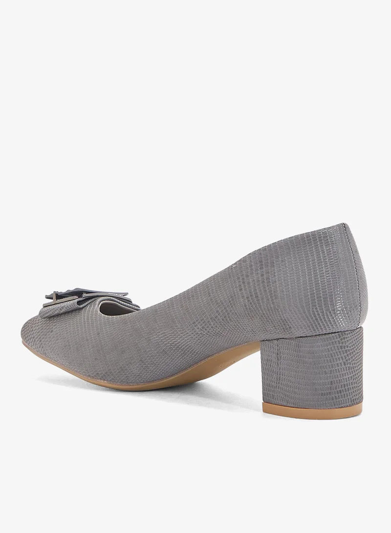 Pink Step Low Block Heeled Pump
