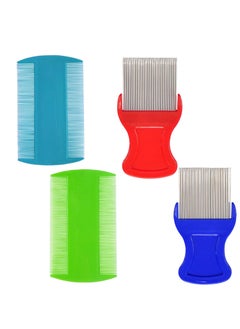 ZYOUNG zYoung 2 Pieces Hair Comb Double Sided, 2 Pieces Removing Dandruff Flakes with Metal Teeth 