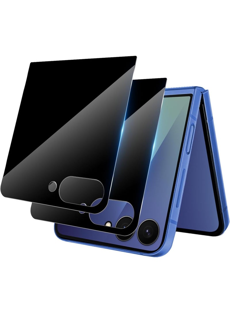 2 Pack Tempered Glass for Samsung Galaxy Z Flip 7 Privacy Glass Screen Protector Anti-Spy Tempered Glass Film 9H Hardness Scratch Resistant Glass Screen Protector for Samsung Galaxy Z Flip7 - Image 1