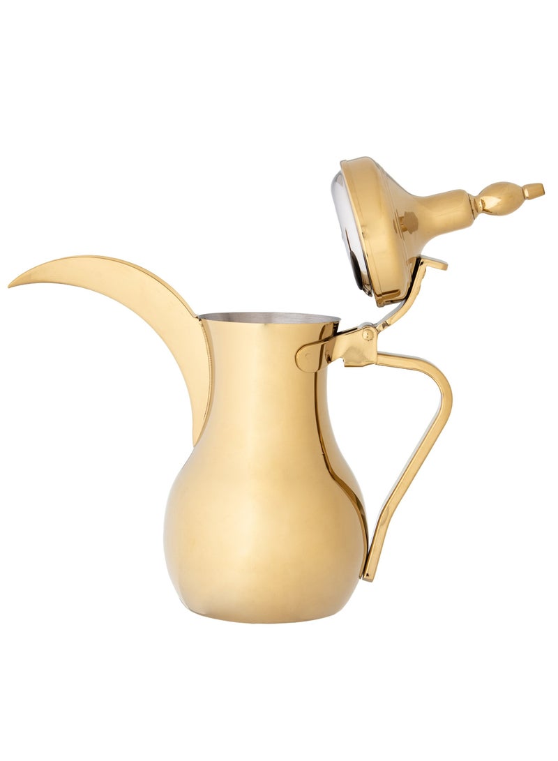 Safa Stainless Steel Arabic coffee Dallah With Gold Plated Capacity 1 Liter - Image 2