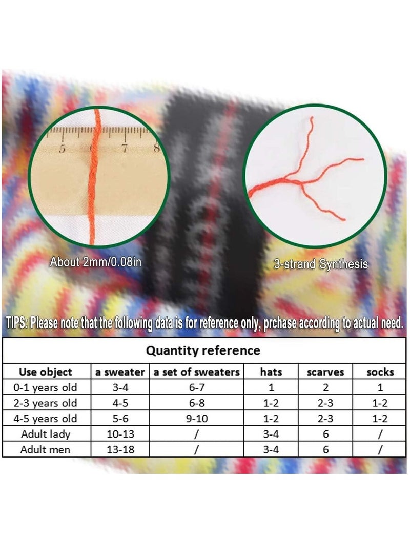 KASTWAVE 6 لفات 50 جرام خيوط صوف بألوان متنوعة لمشاريع الكروشيه، خيوط ناعمة للكروشيه والحياكة، مجموعة خيوط كروشيه مبتدئين متنوعة بالجملة للبالغين والأطفال - Image 4