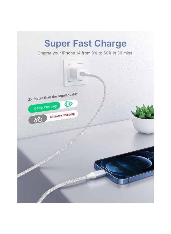 كابل USB C إلى Lightning [عبوة 2 1M+2M] شاحن سريع كابل شاحن USB-C لأيفون معتمد من MFi كابل نوع C إلى Lightning متوافق مع أيفون 14 13 12 11 برو ماكس ميني XR X - Image 2