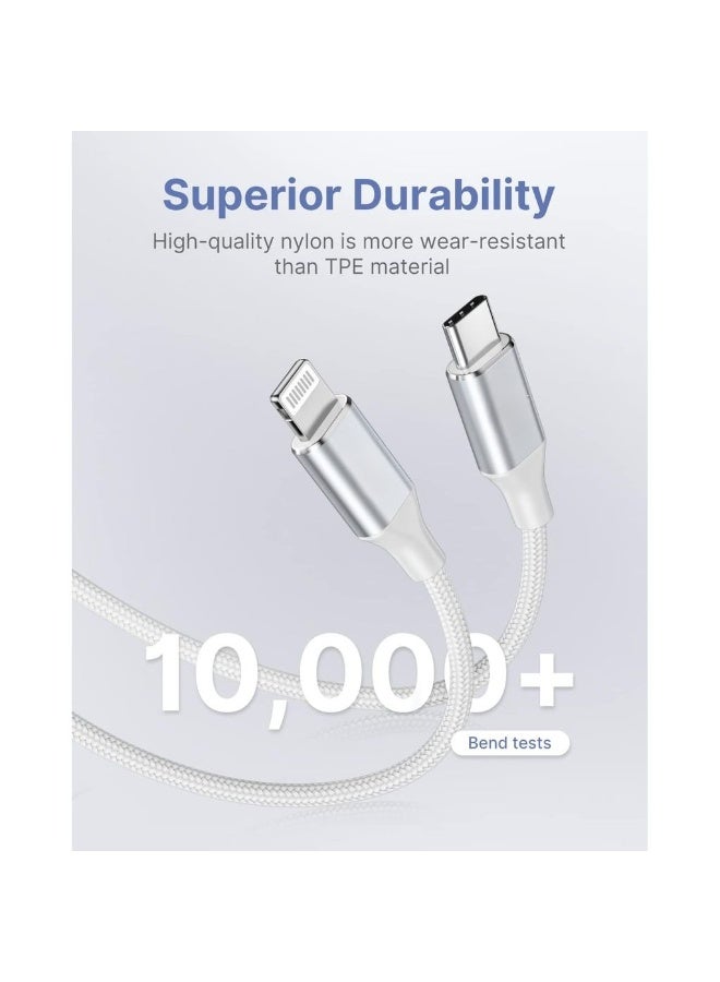 كابل USB C إلى Lightning [عبوة 2 1M+2M] شاحن سريع كابل شاحن USB-C لأيفون معتمد من MFi كابل نوع C إلى Lightning متوافق مع أيفون 14 13 12 11 برو ماكس ميني XR X - Image 4