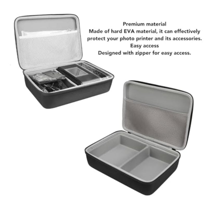 Hard Storage Case for Selphy CP1500 CP1300 CP1200 Wireless Photo Printers: Shockproof Waterproof Protective Bag, Durable EVA Material, Black, Compact Design with Interior Padding for Printer and Accessories - Image 3