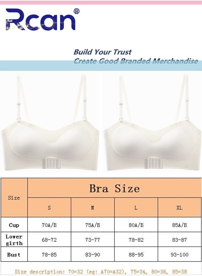 Rcan - Strapless Bra for Women Front Buckle Lift Bra No Rims Non-Slip Invisible Seamless Removable Shoulder Straps Tube Top Ladies Sweet and Comfortable Underwear for Wedding Sling One-Shoulder Dress - Image 1