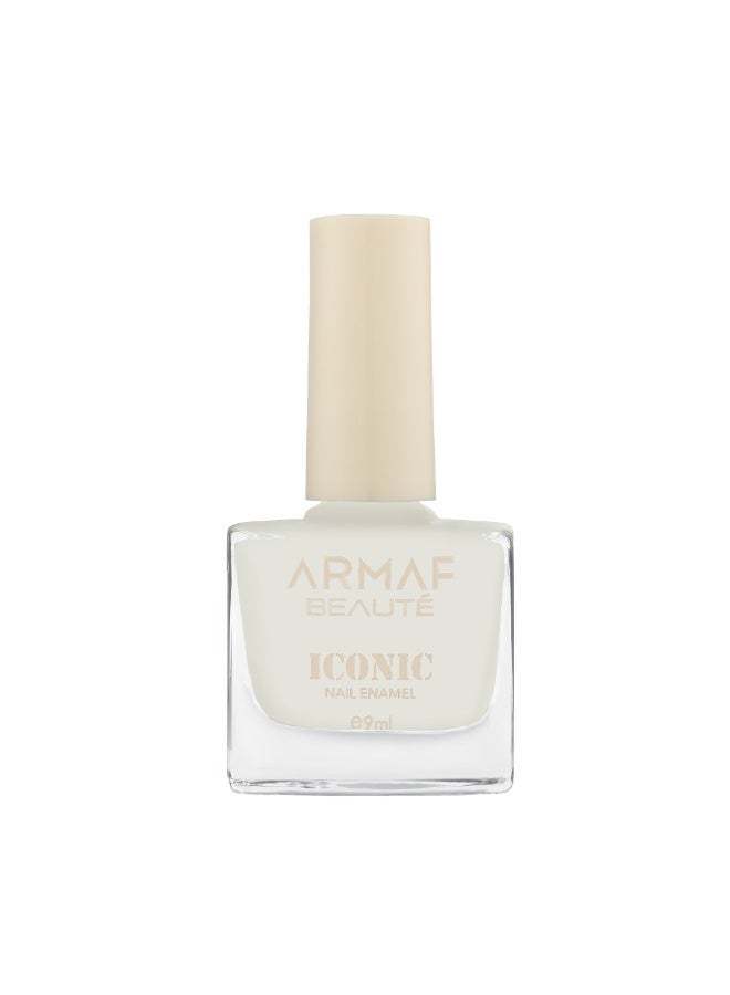 Armaf Beaute Iconic Nail Enamel 002 White N White, 9ml | High Shine Nail Polish | Chip-Resistant Formula | Smooth Gloss Finish | Long-Lasting & Easy Application - Image 1