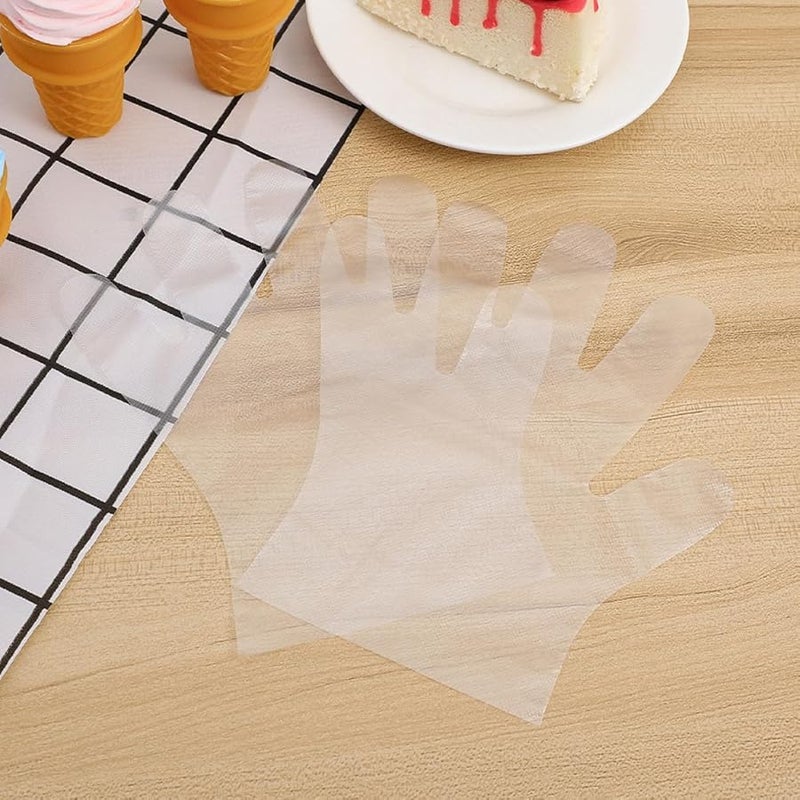 قفازات بلاستيكية من البولي إيثيلين للاستخدام لمرة واحدة 200 قطعة 2 عبوة للتنظيف وتناول الطعام والطلاء - Image 5