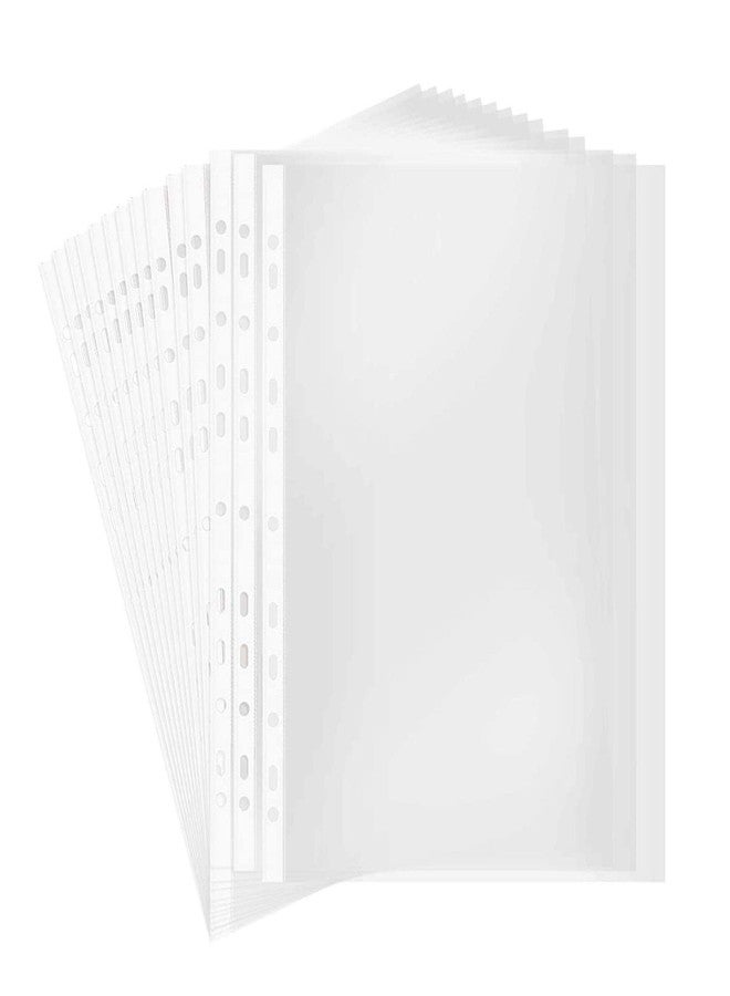 Calidaka A4 Punched Pocket, 100 Pages/pack Transparent Document Folder Wallets Sleeves - Image 1