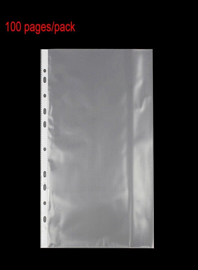 Calidaka A4 Punched Pocket, 100 Pages/pack Transparent Document Folder Wallets Sleeves - Image 3