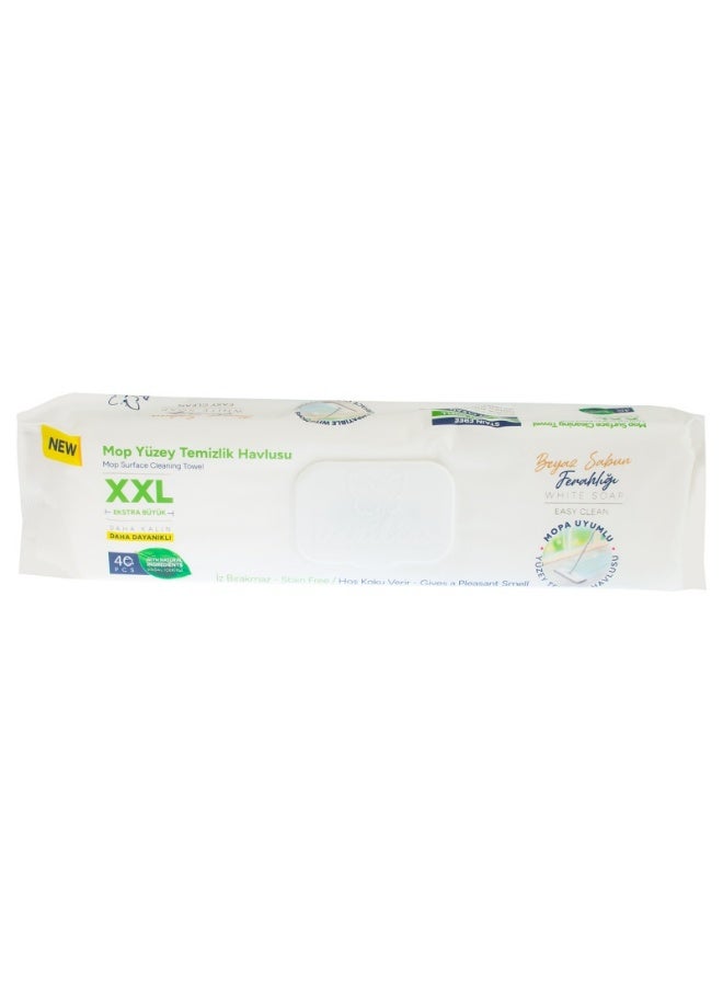 Mop Surface Cleaning Towel White Soap - 40 PCS