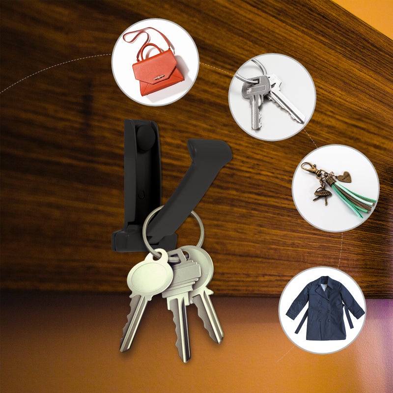 Decorative Adhesive Wall Hook Folding Hideaway Coat Hook Aluminum Coat Hook - Image 2
