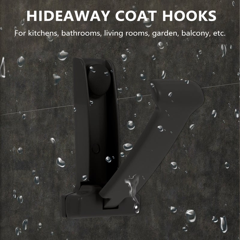 Decorative Adhesive Wall Hook Folding Hideaway Coat Hook Aluminum Coat Hook - Image 5