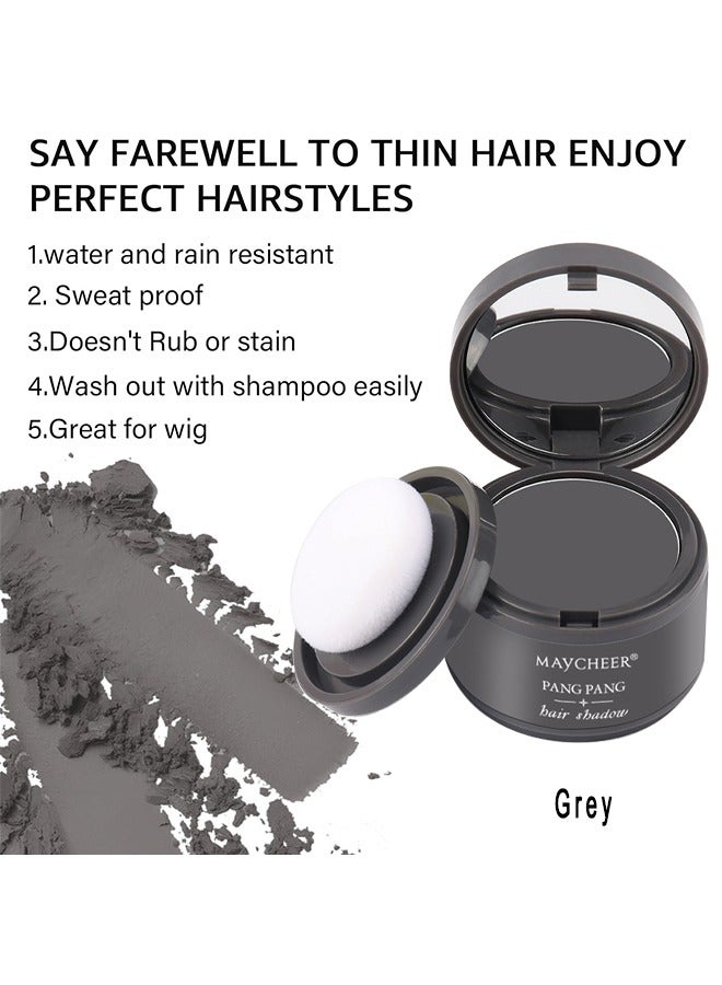 MAYCHEER Hairline Powder, Hair Root Dye, Instantly Hair Color Shadow Cover Gray Hair Root, Hair Touch-Up, Thin Hair Powder (Grey) - Image 4