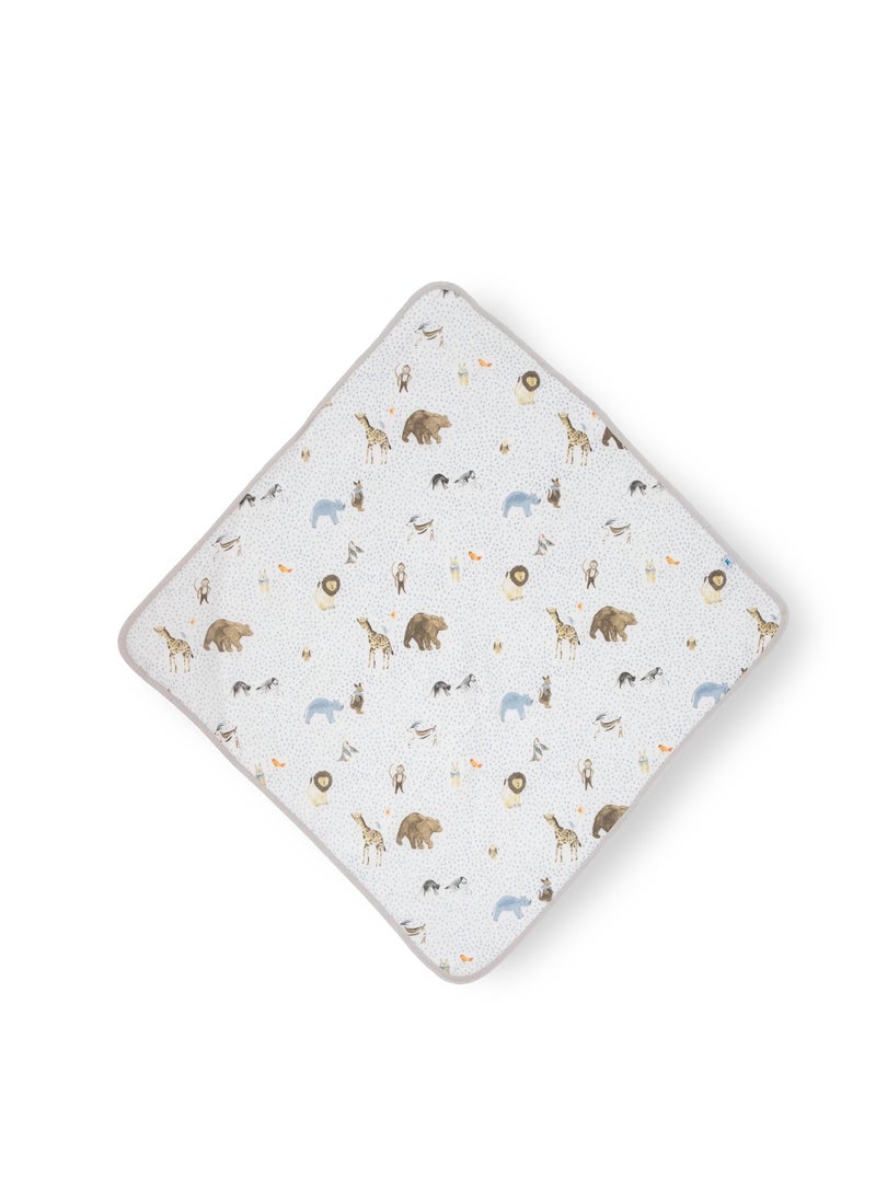 little unicorn Cotton Muslin Hooded Infant Towel Party Animals  - Image 3