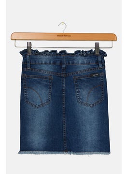 Joe's Kids Girl Washed Denim Skirt, Navy  - Image 2
