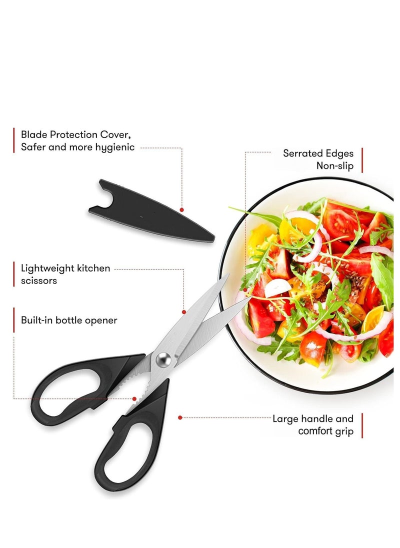 Mmmon 2Pack Kitchen Scissors All Purpose Kitchen Shears 8.5inch Cooking Scissors with Sheath,Black Kitchen Accessories,Household Appliances Home Essentials,Kitchen Gadgets Utensils  - Image 2