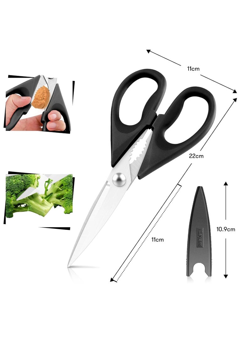 Mmmon 2Pack Kitchen Scissors All Purpose Kitchen Shears 8.5inch Cooking Scissors with Sheath,Black Kitchen Accessories,Household Appliances Home Essentials,Kitchen Gadgets Utensils  - Image 3