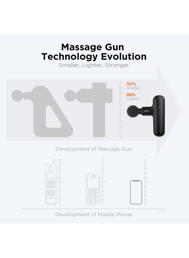 NEPQ Mini Massage Gun, Powerful Fascial Gun Portable Deep Tissue Percussion Muscle Back Head Massager for Pain Relief with 4 Massage Heads High-Intensity Vibration Rechargeable Small Massage Gun - Image 2