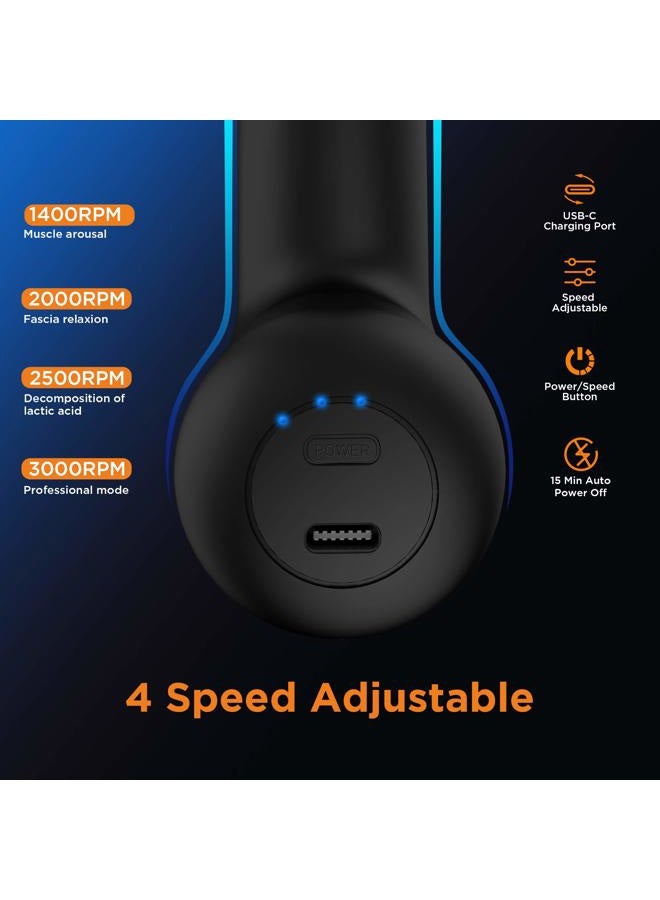 NEPQ Mini Massage Gun, Powerful Fascial Gun Portable Deep Tissue Percussion Muscle Back Head Massager for Pain Relief with 4 Massage Heads High-Intensity Vibration Rechargeable Small Massage Gun - Image 3