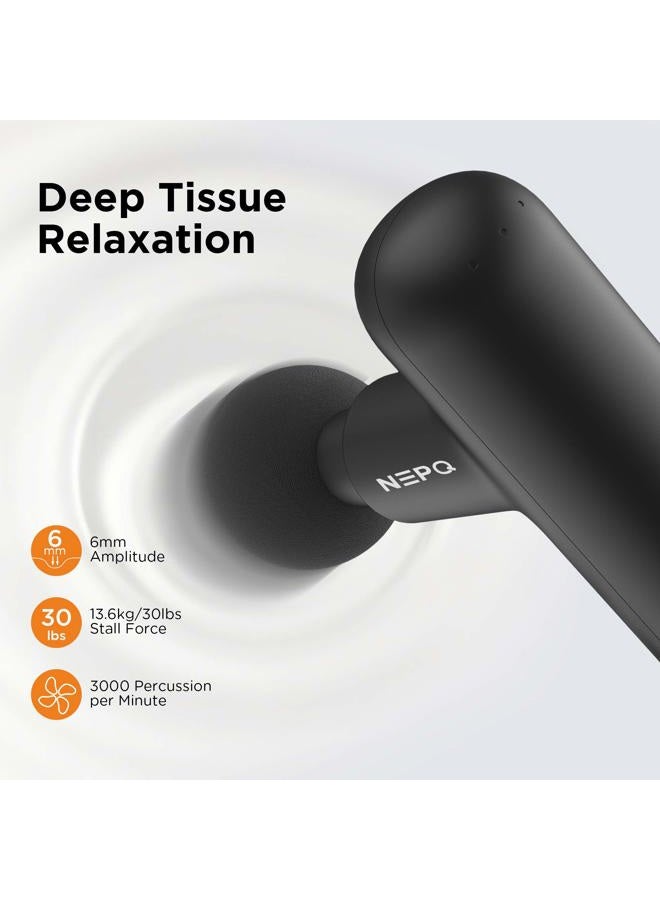 NEPQ Mini Massage Gun, Powerful Fascial Gun Portable Deep Tissue Percussion Muscle Back Head Massager for Pain Relief with 4 Massage Heads High-Intensity Vibration Rechargeable Small Massage Gun - Image 4