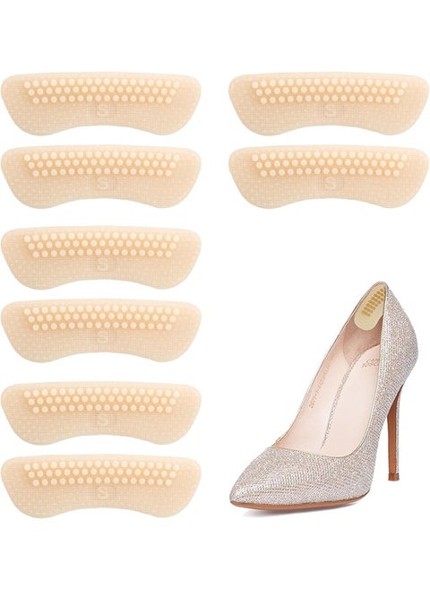 Heel Grips for High Heels Cushions, 4 Pairs Silicone Shoe Inserts Pads, Heel Pads for Shoes, Self Adhesive Heel Cushion Inserts, 4D Soft Strong Sticky Thin Rel Heel Protector (Flesh)