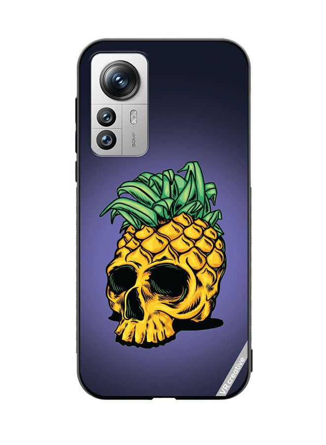 VR CREATIVE Protective Case Cover For Xiaomi 12X Pineapple Skull Design Multicolour - Image 1