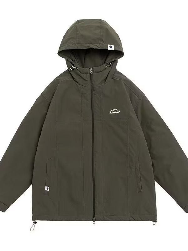 Autumn Men Travel Outdoor Coat Loose Slim Fit Capsule Clothing High-end Feel Wide Shoulder Capsule Korean Style YR-W128 black  - Image 5