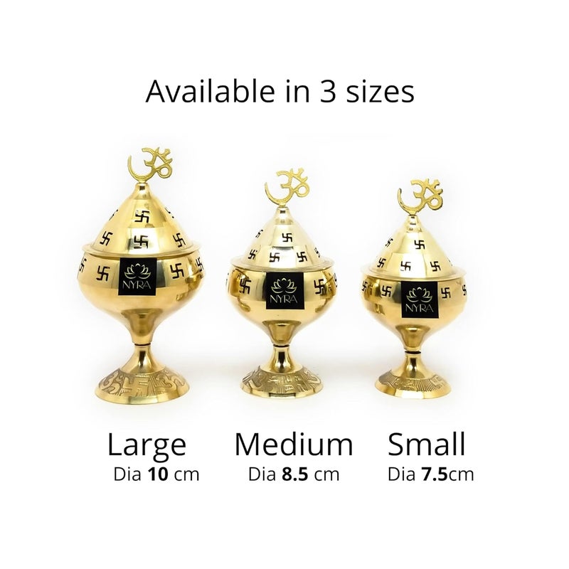 Nyra Brass Akhand Diya with Dome Cover Swastik Design and Om Symbol Traditional Oil Lamp for Pooja Festivals and Home Temple Decoration - Image 5