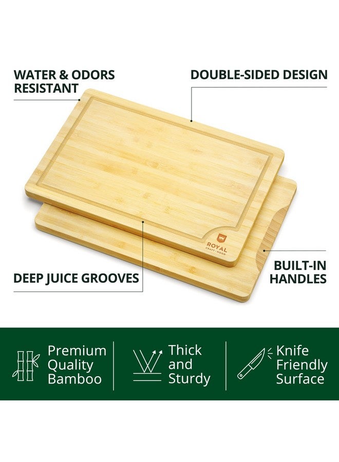 Royal Craft Wood ROYAL CRAFT Wood IBS Cutting Choutcher Block), Cheese and Vegetables, Kitchen | Anti Microbial Heavy Duty Serving Tray w/Handles (Natural) (S)  - Image 2