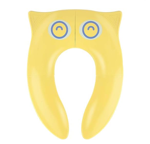 INOVERA (LABEL) Plastic Portable Baby Toilet Seat Foldable Western Kids Potty Trainer Cover for 0.5 to 5 years Child Toddler Boys Girls Travel (Yellow) - Image 1