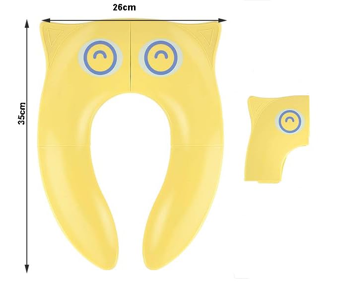 INOVERA (LABEL) Plastic Portable Baby Toilet Seat Foldable Western Kids Potty Trainer Cover for 0.5 to 5 years Child Toddler Boys Girls Travel (Yellow) - Image 2