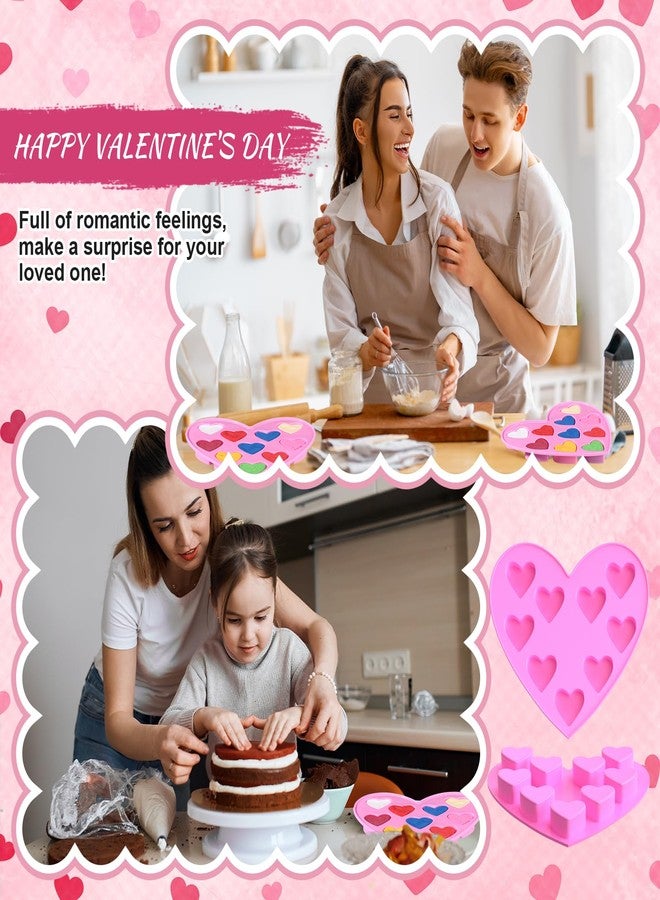Baderke 2 Pcs Heart Shaped Silicone Molds for Baking, 10 Cavities Valentines Silicone Molds, Heart Molds for Valentine's Day Chocolate Candy Ice(Pink) - Image 5