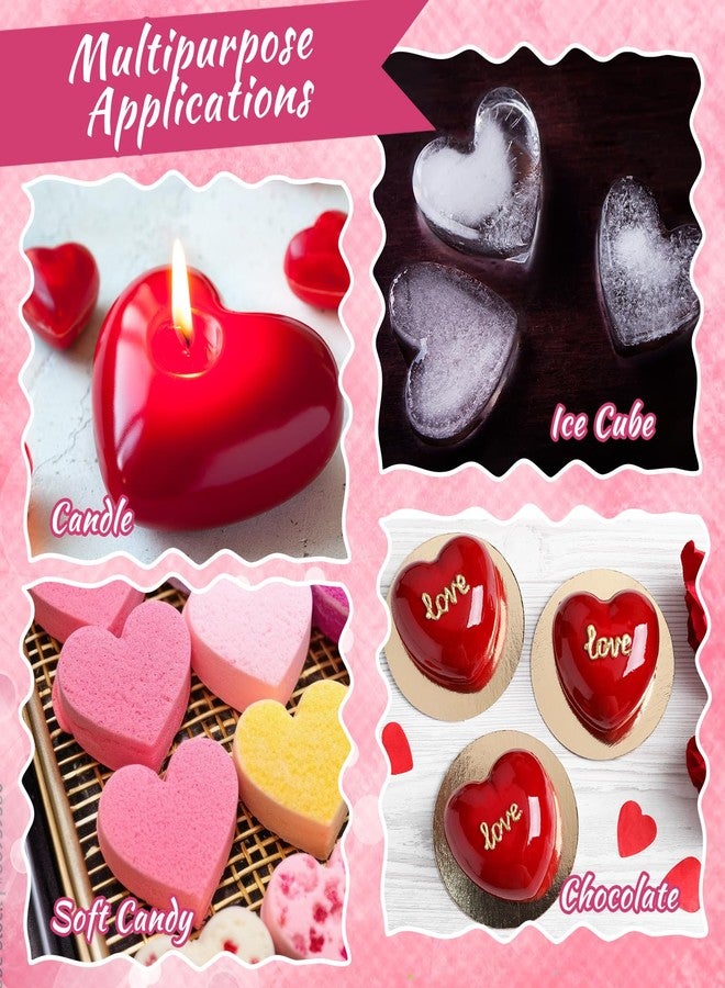 Baderke 2 Pcs Heart Shaped Silicone Molds for Baking, 10 Cavities Valentines Silicone Molds, Heart Molds for Valentine's Day Chocolate Candy Ice(Pink) - Image 3