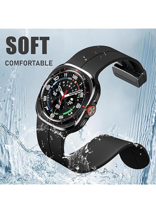 إيروريكس سوار مغناطيسي متوافق مع ساعة سامسونج جالكسي واتش 7 الترا 2024 حزام مغناطيسي بمشبك على شكل حرف D حزام بديل بدون فجوة من السيليكون الرياضي لساعة سامسونج جالكسي واتش 7 الترا للرجال والنساء - Image 5