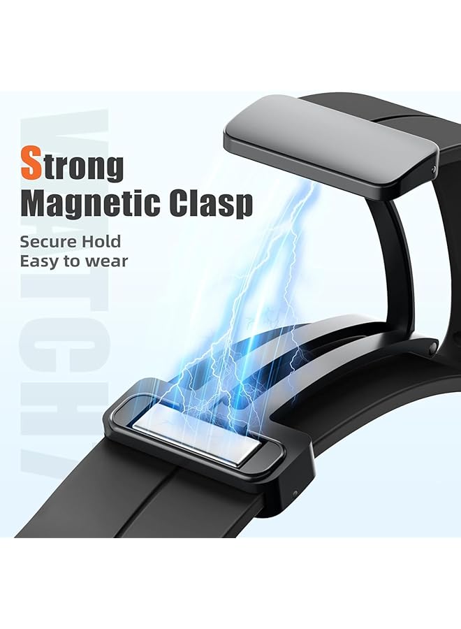 إيروريكس سوار مغناطيسي متوافق مع ساعة سامسونج جالكسي واتش 7 الترا 2024 حزام مغناطيسي بمشبك على شكل حرف D حزام بديل بدون فجوة من السيليكون الرياضي لساعة سامسونج جالكسي واتش 7 الترا للرجال والنساء - Image 4